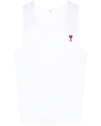 weißes besticktes Trägershirt von Ami Paris