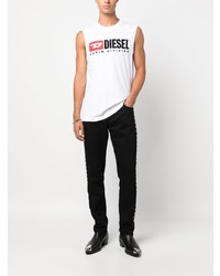 weißes besticktes Trägershirt von Diesel