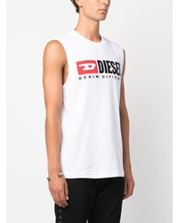 weißes besticktes Trägershirt von Diesel