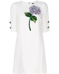 weißes besticktes Perlen Kleid von Dolce & Gabbana