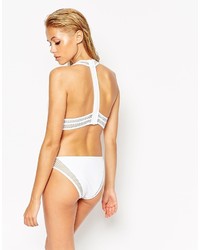 weißes Bikinioberteil aus Netzstoff von Asos