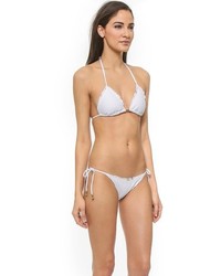 weißes Bikinioberteil mit Rüschen von Vix Swimwear