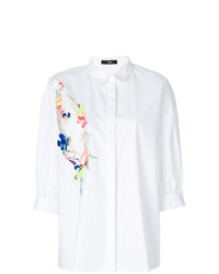 weißes Businesshemd mit Blumenmuster von Steffen Schraut