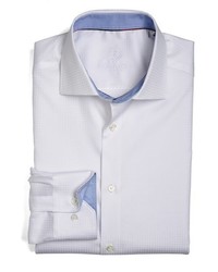 weißes Businesshemd mit Hahnentritt-Muster