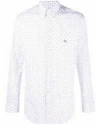 weißes Businesshemd mit Paisley-Muster von Etro