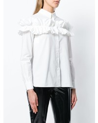weißes Businesshemd mit Rüschen von Boutique Moschino