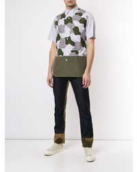 weißes Camouflage Kurzarmhemd von Junya Watanabe MAN