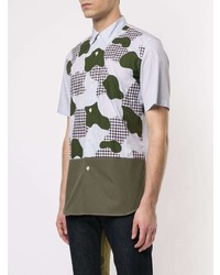 weißes Camouflage Kurzarmhemd von Junya Watanabe MAN