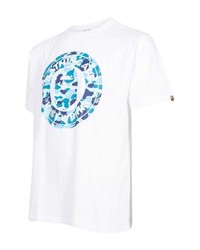 weißes Camouflage T-Shirt mit einem Rundhalsausschnitt von A Bathing Ape