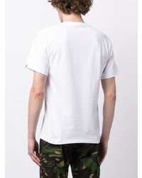 weißes Camouflage T-Shirt mit einem Rundhalsausschnitt von A Bathing Ape