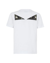 weißes Camouflage T-Shirt mit einem Rundhalsausschnitt von Fendi