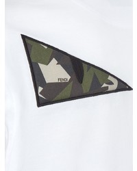 weißes Camouflage T-Shirt mit einem Rundhalsausschnitt von Fendi