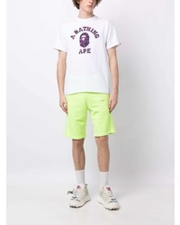 weißes Camouflage T-Shirt mit einem Rundhalsausschnitt von A Bathing Ape