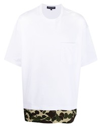 weißes Camouflage T-Shirt mit einem Rundhalsausschnitt von Comme des Garcons Homme