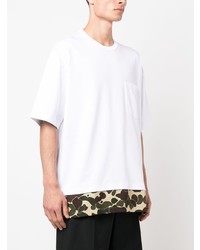 weißes Camouflage T-Shirt mit einem Rundhalsausschnitt von Comme des Garcons Homme