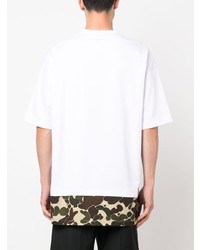 weißes Camouflage T-Shirt mit einem Rundhalsausschnitt von Comme des Garcons Homme