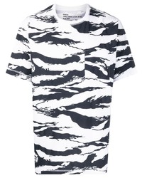 weißes Camouflage T-Shirt mit einem Rundhalsausschnitt von Maharishi