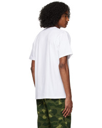 weißes Camouflage T-Shirt mit einem Rundhalsausschnitt von BAPE