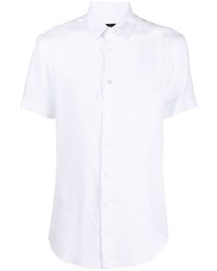 weißes Chambray Kurzarmhemd von Giorgio Armani