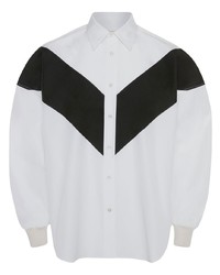 weißes Langarmhemd mit Chevron-Muster von Alexander McQueen