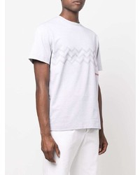 weißes T-Shirt mit einem Rundhalsausschnitt mit Chevron-Muster von Missoni