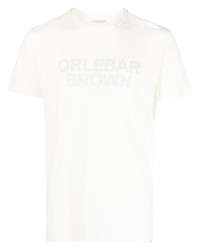 weißes T-Shirt mit einem Rundhalsausschnitt mit Chevron-Muster von Orlebar Brown