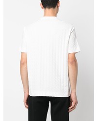 weißes T-Shirt mit einem Rundhalsausschnitt mit Chevron-Muster von Emporio Armani