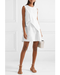 weißes figurbetontes Kleid mit Rüschen von Diane von Furstenberg