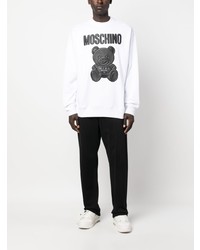 weißes Fleece-Sweatshirt von Moschino