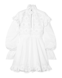 weißes Folklore Kleid mit Rüschen