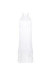 weißes gerade geschnittenes Kleid mit Fransen von Tufi Duek
