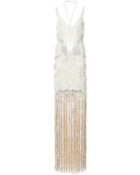 weißes Kleid mit Fransen von JONATHAN SIMKHAI