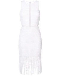 weißes Kleid mit Fransen von Nicole Miller