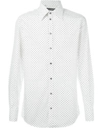 weißes gepunktetes Businesshemd von Dolce & Gabbana