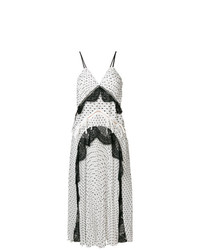 weißes gepunktetes Camisole-Kleid von Self-Portrait