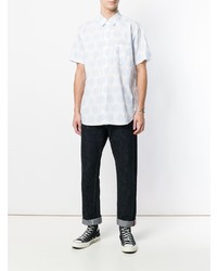 weißes gepunktetes Kurzarmhemd von Comme Des Garcons SHIRT