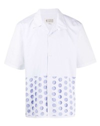 weißes gepunktetes Kurzarmhemd von Maison Margiela