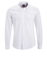 weißes gepunktetes Langarmhemd von s.Oliver BLACK LABEL