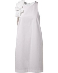 weißes gerade geschnittenes Kleid aus Chiffon von Brunello Cucinelli