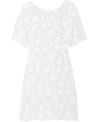 weißes gerade geschnittenes Kleid aus Häkel von Miguelina