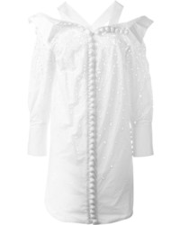 weißes gerade geschnittenes Kleid aus Häkel von Proenza Schouler
