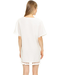weißes gerade geschnittenes Kleid aus Häkel von Anine Bing