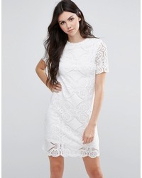 weißes gerade geschnittenes Kleid aus Häkel von Vila