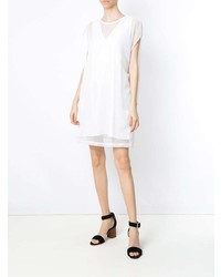 weißes gerade geschnittenes Kleid aus Netzstoff von Olympiah