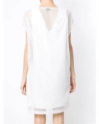 weißes gerade geschnittenes Kleid aus Netzstoff von Olympiah