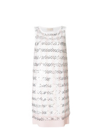 weißes gerade geschnittenes Kleid aus Pailletten von Mantu