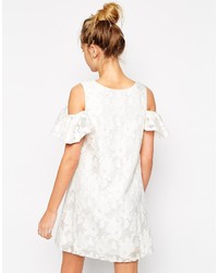 weißes gerade geschnittenes Kleid aus Spitze von Asos