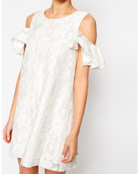 weißes gerade geschnittenes Kleid aus Spitze von Asos