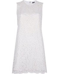 weißes gerade geschnittenes Kleid aus Spitze von Dolce & Gabbana