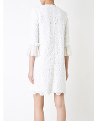 weißes gerade geschnittenes Kleid aus Spitze von Huishan Zhang
